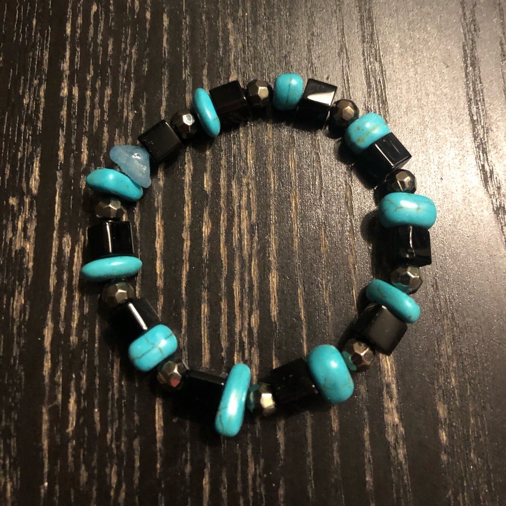 Turquoise & black bracelet women